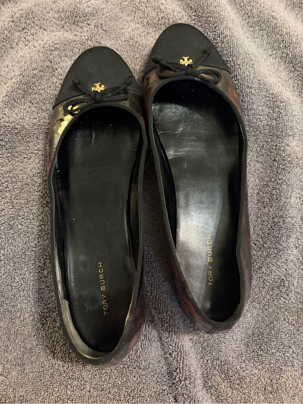 Tory Burch Black Toe with Tortoiseshell Ballet Flats - Picture 6 of 7